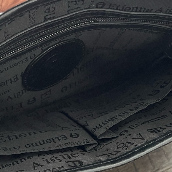 Etienne Aigner Vintage Y2K Black and Tan Shoulder 90s Office Bag Business - Picture 4 of 5